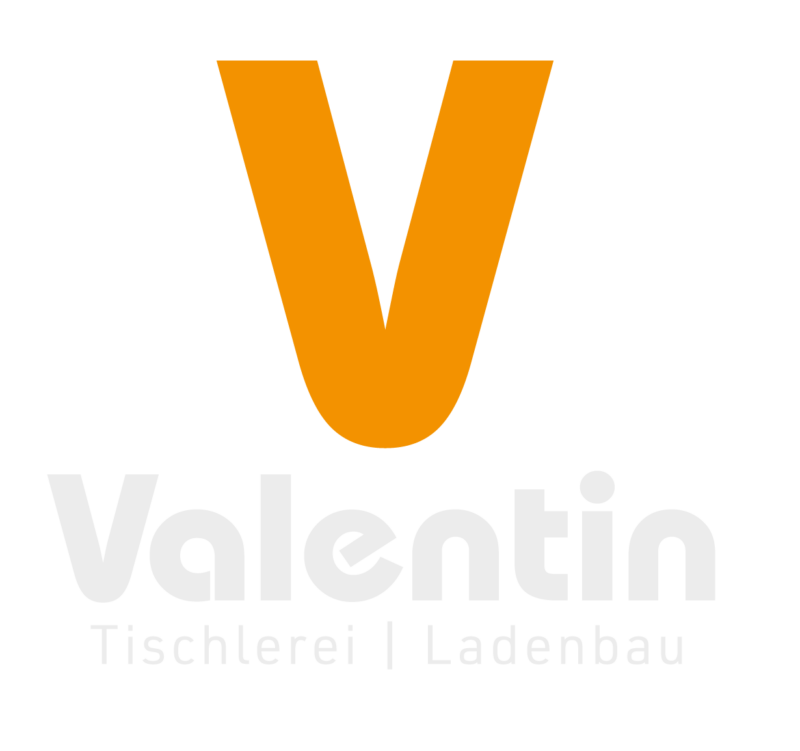 Aktuelles Tischlerei Valentin Logo 2026 weiß Hochformat